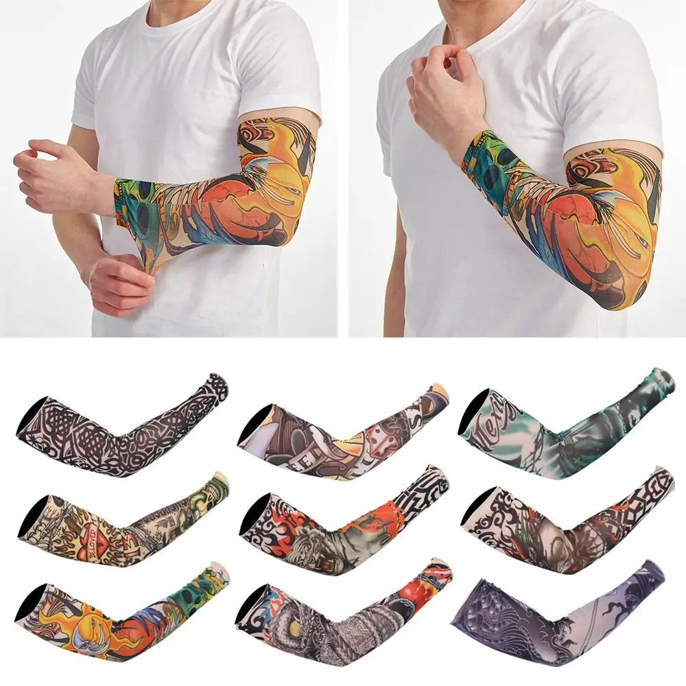 1Pc Summer Cooling Flower Arm Sleeves Outdoor Sport Tattoo Arm Sleeves UV Protection Arm Cover Sun Protection Sportswear Sleeves