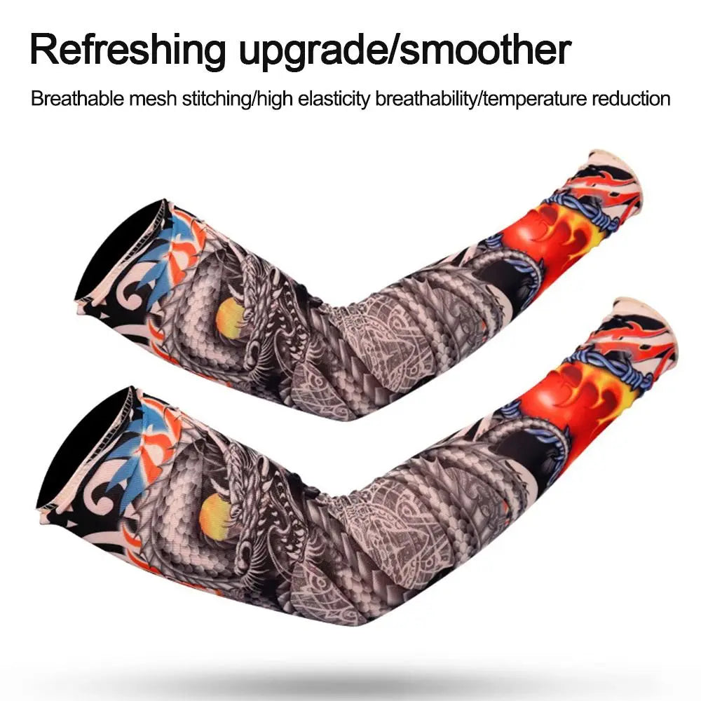 1Pc Summer Cooling Flower Arm Sleeves Outdoor Sport Tattoo Arm Sleeves UV Protection Arm Cover Sun Protection Sportswear Sleeves