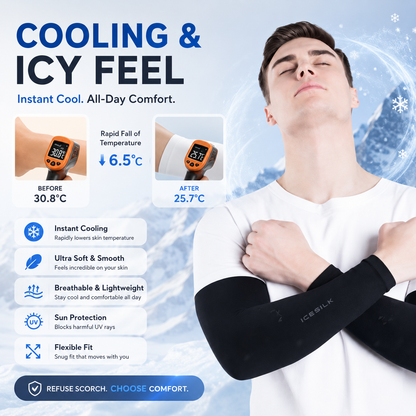 IceSilk Core™ UV Cooling Arm Sleeves (3-Pack) – UPF 50+ Sun Protection