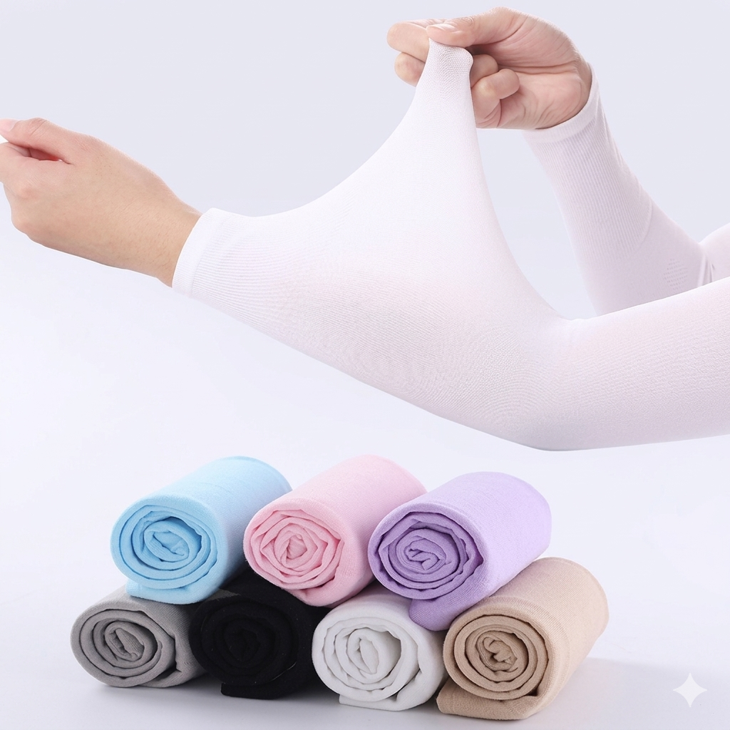 Ice Silk Cooling UV Arm Sleeves – Sun Protection for Sports, Driving & Outdoor Activities