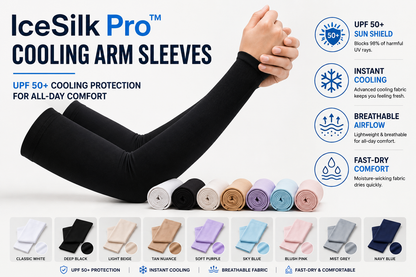 IceSilk Pro™ Cooling Sleeves – Sun Protection for Sports, Driving & Outdoor Activities
