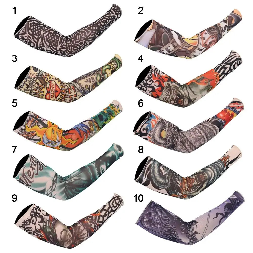 1Pc Summer Cooling Flower Arm Sleeves Outdoor Sport Tattoo Arm Sleeves UV Protection Arm Cover Sun Protection Sportswear Sleeves