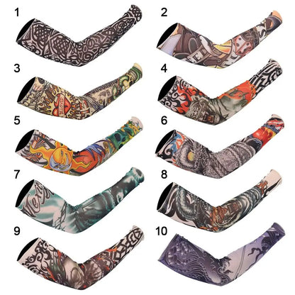 1Pc Summer Cooling Flower Arm Sleeves Outdoor Sport Tattoo Arm Sleeves UV Protection Arm Cover Sun Protection Sportswear Sleeves