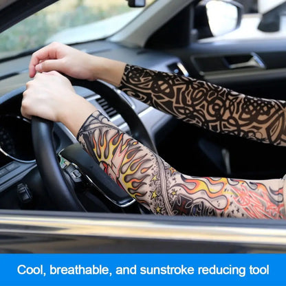 1Pc Summer Cooling Flower Arm Sleeves Outdoor Sport Tattoo Arm Sleeves UV Protection Arm Cover Sun Protection Sportswear Sleeves
